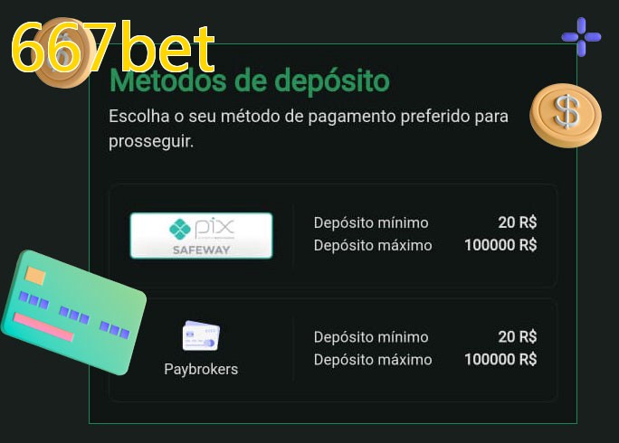 O cassino 667betbet oferece uma grande variedade de métodos de pagamento